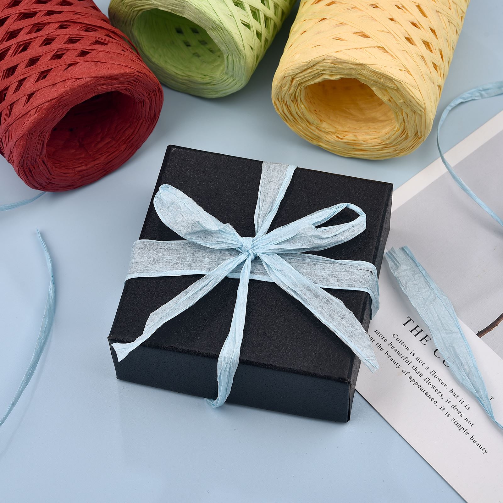 100 m/Rolle Bast-Papierband, G – Papercraft Supply Ribbon Bewertung und Preis