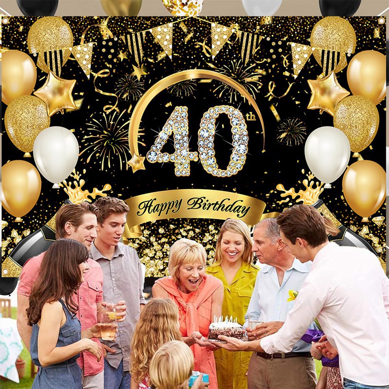 Alles Gute zum 30. 40. 50. Geb – Party Banner Gold Bewertung und Preis
